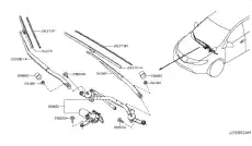 ПОВОДОК СТЕКЛООЧИСТИТЕЛЯ, арт. 288861AA0B, NISSAN