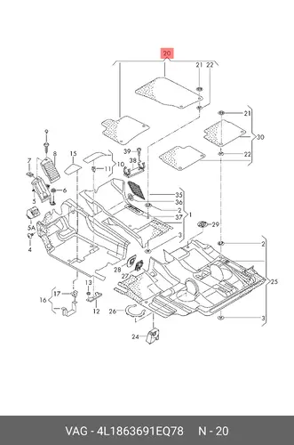 Коврики в салон VAG 4L1863691E Q78