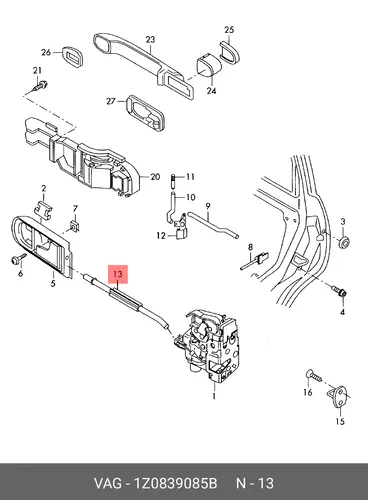  Гибкая тяга 1Z0839085B VAG