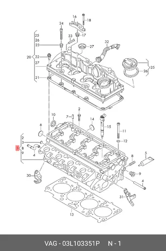 (VW), ГОЛОВКА БЛ 03L103351P VAG