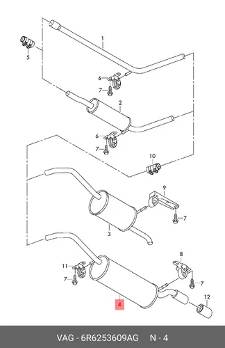 (VW), SILENCER 6R6253609AG VAG