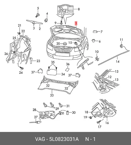 КАПОТ 5L0823031A VAG
