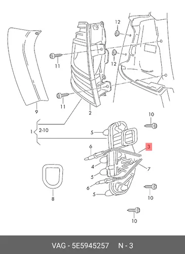 VAG,Опора лампы 5E5 945 257