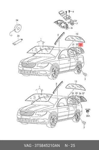 СТЕКЛО 3T5845210AN VAG