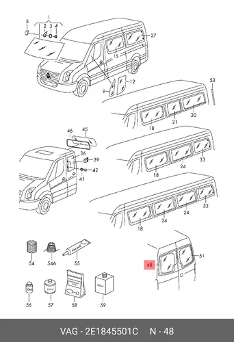 Стекло заднее, с обогревом 2E1845501C VAG