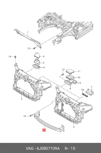 Траверса 6J0807109A VAG