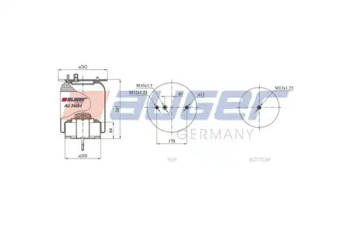 AU 34884-K04, ПНЕВМОПОДУШКА В СБОРЕ AUGER