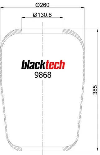 ОБОЛОЧКА ПНЕВМОАМОРТИЗАТОРА RL9868 BLACKTECH