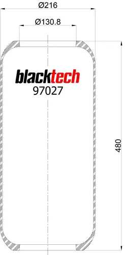 пневмоподушка цилиндрическая IVEC RL97027 BLACKTECH