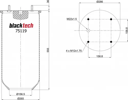 Air Spring RML75119 BLACKTECH