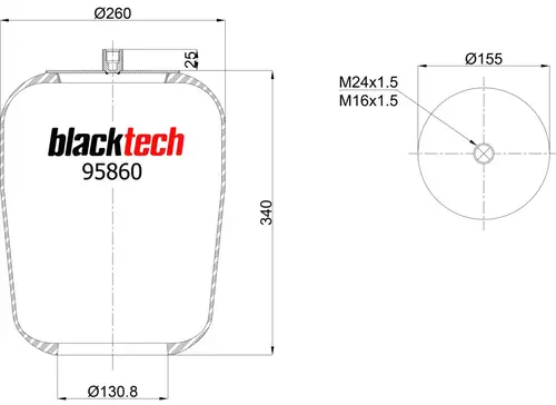 пневмоподушка со стаканом MB RML95860 BLACKTECH