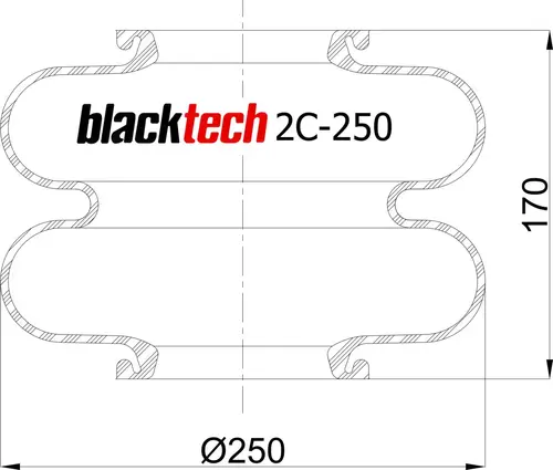 ОБОЛОЧКА ПНЕВМОАМОРТИЗАТОРА 2C250170S BLACKTECH