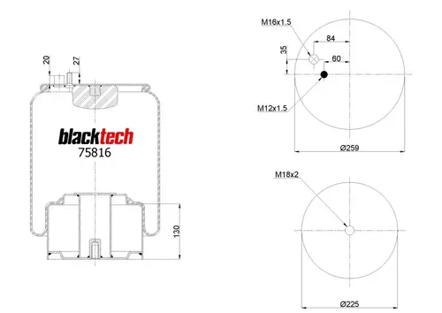 Air Spring RML75816C4 BLACKTECH
