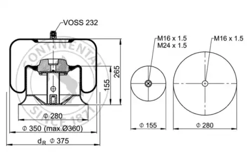 Пневмоподушка CONTITECH 4758 N P23