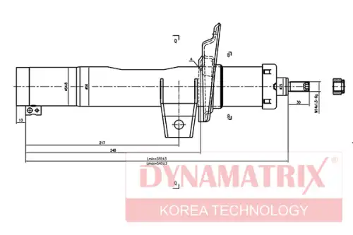 АМОРТИЗАТОР ПОДВЕСКИ ГАЗОНАПОЛНЕННЫЙ DSA335808 DYNAMAX