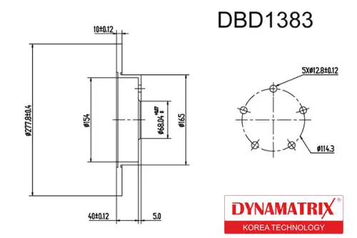 Тормозной диск DYNAMAX DBD1383 полный , задняя ось