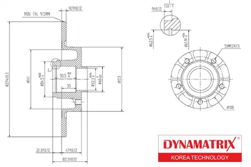 Тормозной диск DYNAMAX DBD1569 полный , задняя ось