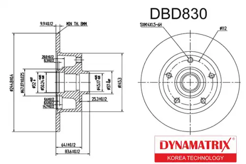 Тормозной диск DYNAMAX DBD830 полный , задняя ось