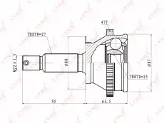 ШРУС наружный LYNXAUTO CO-3606A