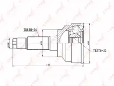ШРУС наружный LYNXAUTO CO-4403