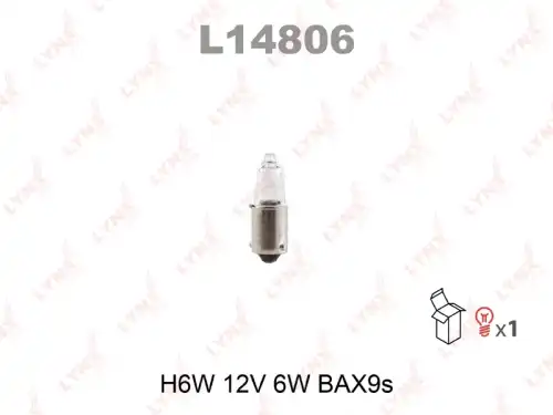 Автолампа BAX9s LYNXAUTO L14806 BAX 12