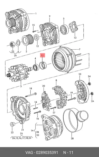 втулка подшипника MB, VW 0289035391 VAG