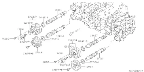 13199AA130 БОЛТ ЗВЕЗДОЧКИ ГРМ SUBARU
