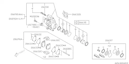DISK BRAKE KIT R RH 26692FE021 SUBARU