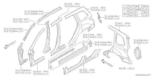 REAR QUARTER COMPLETE-OUTER,R 51439SG0009P SUBARU