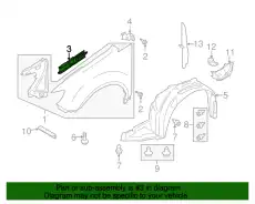EXT FENDER CP LH 57160XA05A9P SUBARU