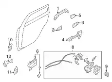 LATCH&ACT AY DR RLH 61035FG011 SUBARU