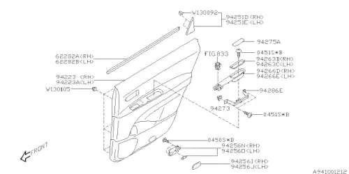 Уплотнитель двери SUBARU 61282XA02A