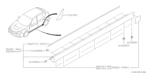SPOILER ASSY SD LH 96051FG010VW SUBARU