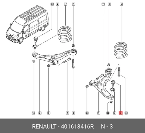 Шаровая опора RENAULT 401613416R