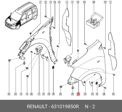 Крыло RENAULT 631019850R