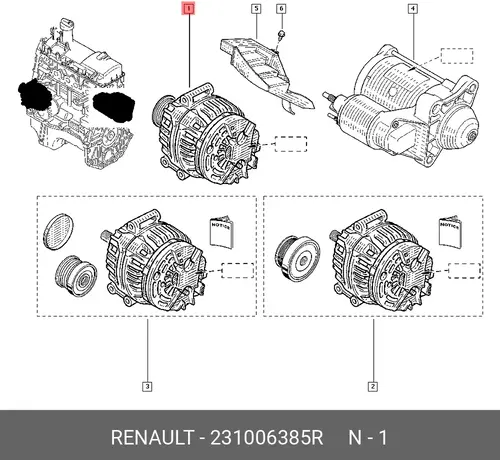 Генератор RENAULT 231006385R