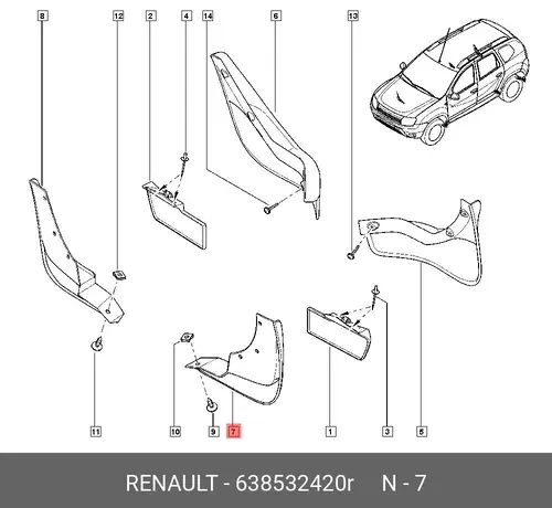 BAVETTE AV G 638532420R RENAULT