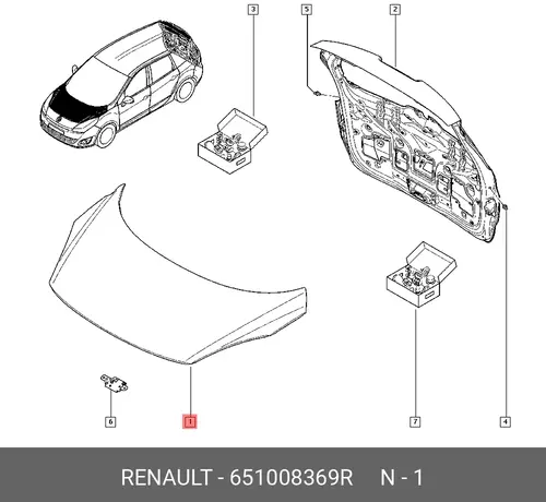 651008369R КАПОТ RENAULT