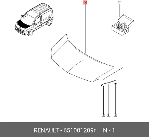 Капот 651001209R RENAULT