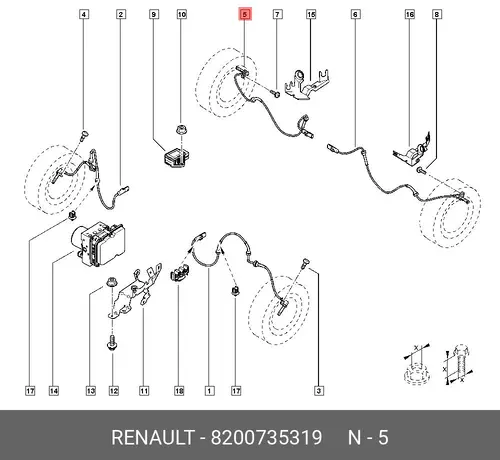 Датчик ABS RENAULT 8200735319