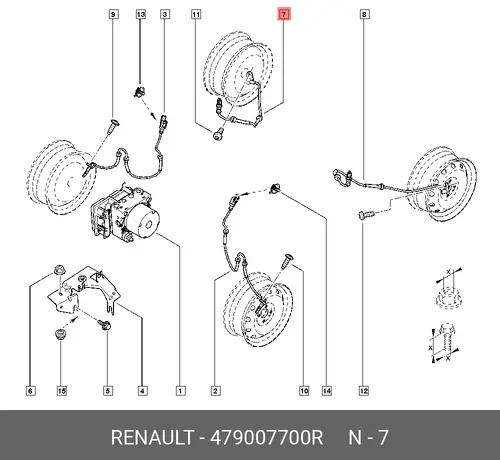 Датчик ABS RENAULT 479007700R