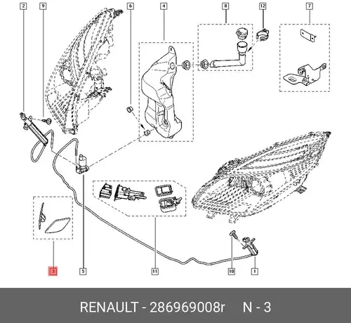 COLLECTION ENJOLIVEUR LAVE-PRO 286969008R RENAULT
