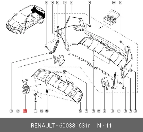 COLLECTION FIX PETIT CHOC AV 600381631R RENAULT