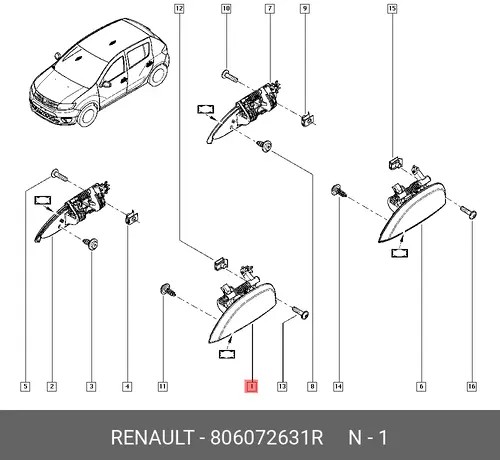 Ручка двери RENAULT 806072631R