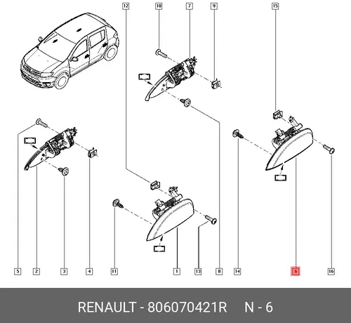 Ручка двери RENAULT 806070421R