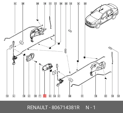 Ручка двери RENAULT 806714381R