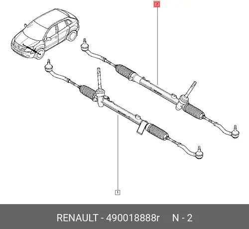 Рулевая рейка RENAULT 490018888R