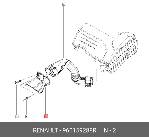 патрубок воздушный!концевик\ Renault 960159288R