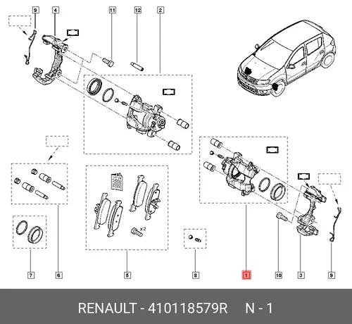 410118579R RENAULT СУППОРТ