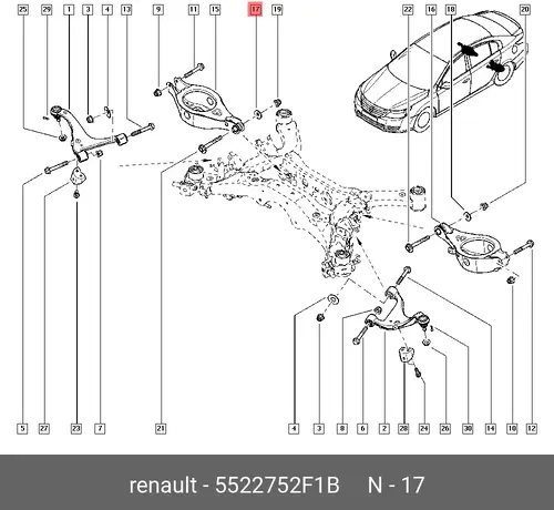 5522752F1B Автозапчасть/EXCENTRIQUE RENAULT